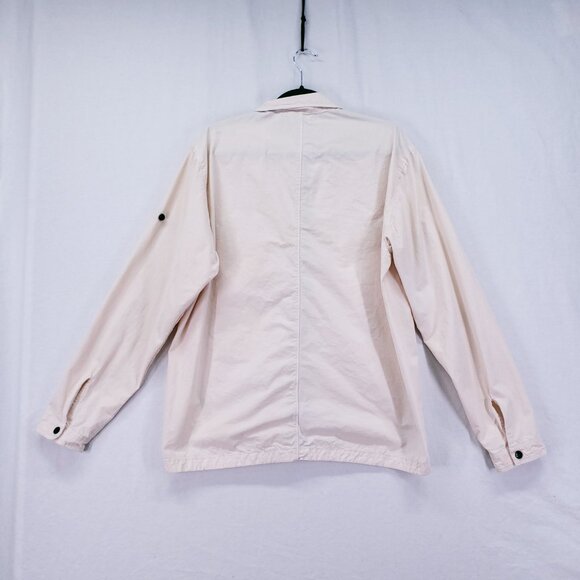 Stone Island Cream Dyed Zip Up Collar Shirt Jacket With Chest Pockets Size XL - Picture 13 of 16